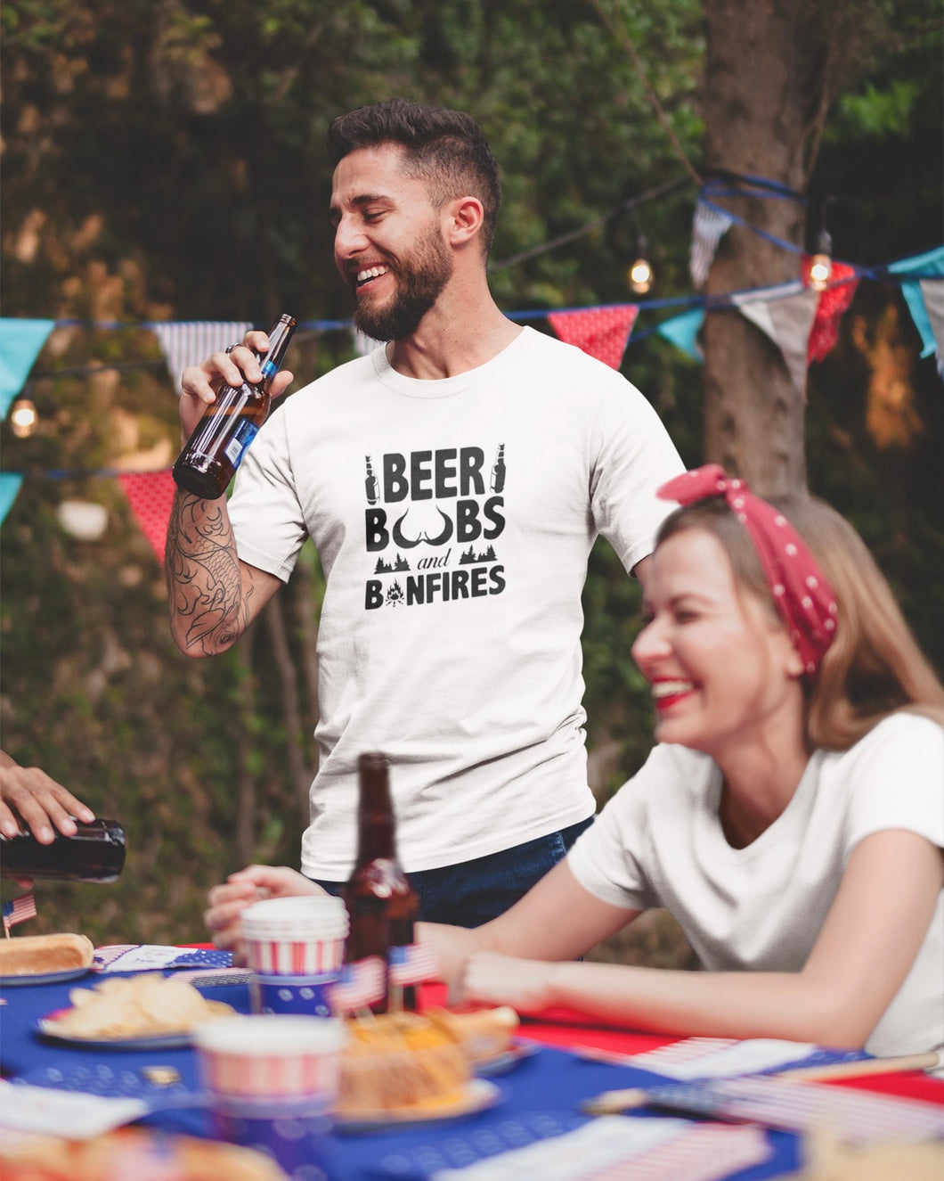 Beer Boobs Bonfire T-shirt